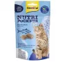 GimCat Nutri Pockets pescado con salmón 60g - snacks crujientes para gatos con relleno cremoso para piel y pelaje