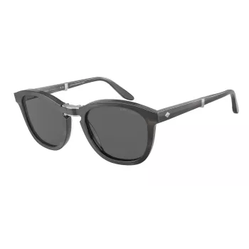 Giorgio Armani Gafas de sol cuadradas de hombre AR8170-5964B1 Havana Acetato con lentes degradadas azules