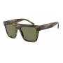 GIORGIO ARMANI Gafas de sol unisex AR8177-54092A - Montura Havana rayada, lentes verde oscuro, 52 mm