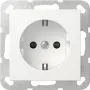 GIRA 418303 Toma SCHUKO con protección contra contactos mejorada, System 55, blanco puro brillante