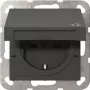 Gira 441428 Toma SCHUKO con tapa abatible y Safety Plus, System 55, antracita