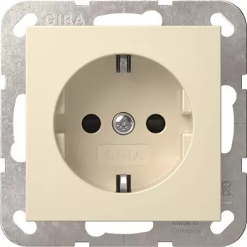 GIRA 445301 Toma de corriente SCHUKO con obturador, System 55, crema