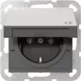 Gira 4454600 Toma SCHUKO con tapa abatible, System 55, acero inoxidable