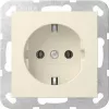 Gira 446601 Toma de corriente SCHUKO empotrar sin garras System 55 blanco crema brillante