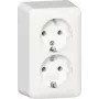 GIRA 478013 toma de corriente SCHUKO 2 tomas con placa de montaje, superficie, blanco puro