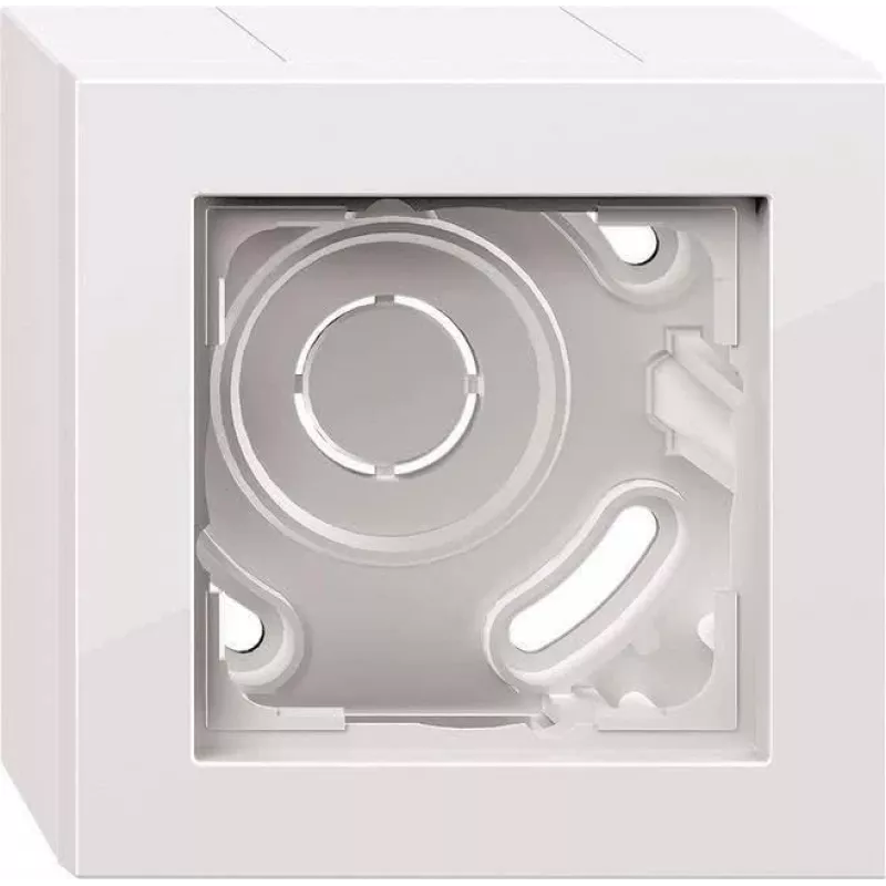 Gira E2 Caja de superficie 1 elemento con marco, blanco puro 106129