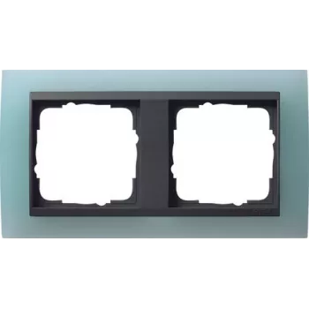 Gira Event Opak Tapa para interruptor basculante individual, antracita con lente azul 021285