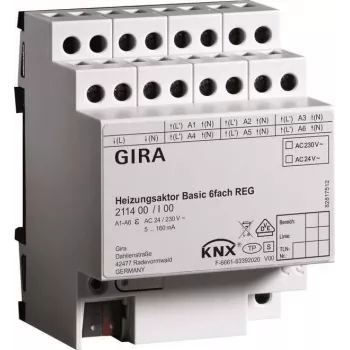 GIRA actuador de calefacción 6 vías basic KNX REG 211400