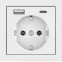 Gira Toma de corriente SCHUKO con alimentación USB, 2x USB-A 5V 2,1A, empotrar, Blanco puro brillante 245970