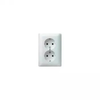 Gira Standard 55 Marco embellecedor para toma doble Schuko, blanco puro sedoso mate (0780 04)