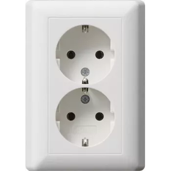Gira Standard 55 toma de corriente doble SCHUKO blanco puro mate (078804)