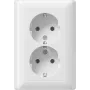 Gira Standard 55 Toma de corriente doble SCHUKO, blanco puro, bornes push-in, sin garras 078803