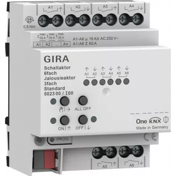 Gira actuador de conmutación y persiana 6f/3f 16 A 502300