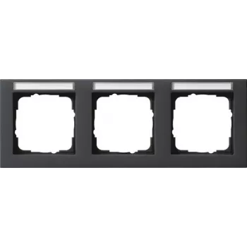 Gira System 55 Marco embellecedor 3 elementos horizontal negro brillante (109309)