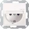 Gira System 55 Mecanismo de toma Schuko, blanco puro brillante, 16 A, 250 V, bornes de tornillo, montaje empotrado 045403