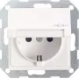 Gira System 55 Mecanismo de toma Schuko, blanco puro brillante, 16 A, 250 V, bornes de tornillo, montaje empotrado 045403
