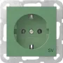 Gira System 55 Mecanismo de toma de corriente SCHUKO con protección infantil aumentada, verde 4188107