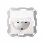 Gira System 55 Toma Schuko con tapa abatible, blanco puro sedoso mate 045427