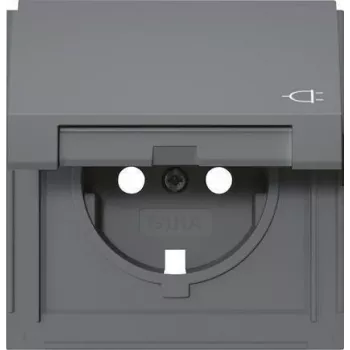 Gira TX_44 Tapa de toma SCHUKO con tapa abatible, antracita 492267