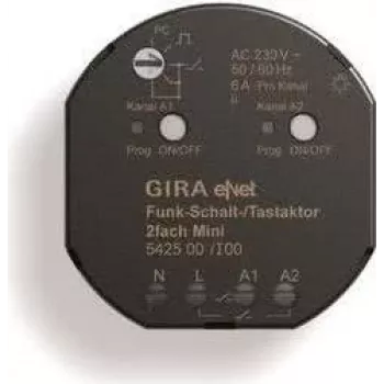 GIRA actuador de conmutación/pulsador por radio Mini 2 canales 542500