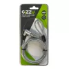 GIZZU Cable de Seguridad con Candado de Combinación Nano de 1,8 m - 4 Dígitos Ajustables, Acero Trenzado, para Dispositivos con Ranura Kensington Nano (Negro/Plata)