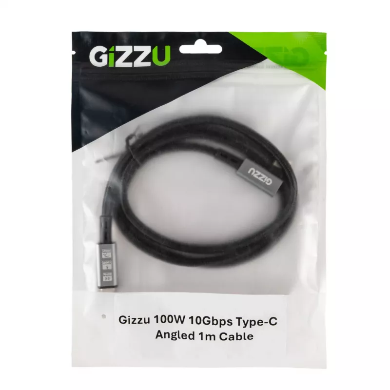 Cable en ángulo Type-C 100W 10Gbps Gizzu 1 m