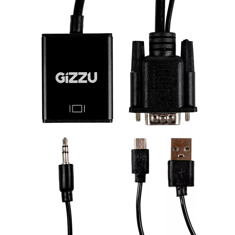 Gizzu Adaptador VGA a HDMI 1080P con audio
