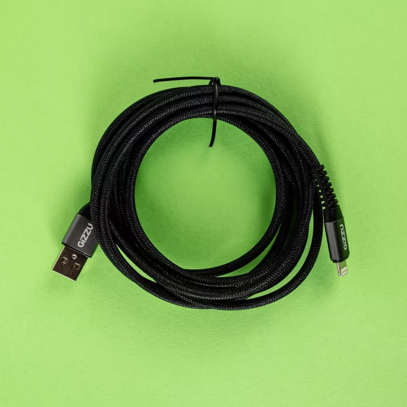 GIZZU cable USB a Lightning 12W 2 m – carga rápida y sincronización con certificación MFi