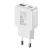 Gizzu Cargador de pared GaN de 2 puertos 20W USB-C PD 3.0 + USB-A QC 3.0 adaptador de carga rápida - blanco