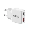 Gizzu Cargador de pared GaN de 2 puertos 20W USB-C PD 3.0 + USB-A QC 3.0 adaptador de carga rápida - blanco