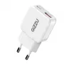Gizzu Cargador de pared GaN de 2 puertos 20W USB-C PD 3.0 + USB-A QC 3.0 adaptador de carga rápida - blanco