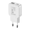 Gizzu Cargador de pared GaN 2 puertos 30W USB-C PD + USB-A QC Blanco
