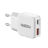 Gizzu Cargador de pared GaN 2 puertos 30W USB-C PD + USB-A QC Blanco