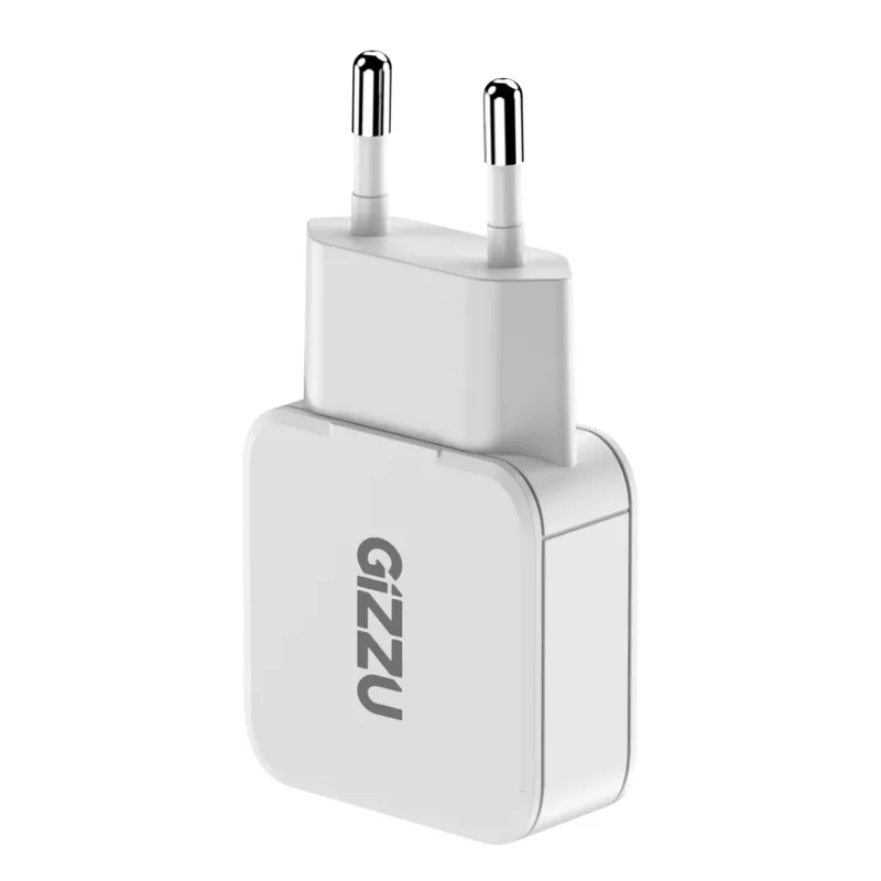 Gizzu Cargador de pared GaN 2 puertos 30W USB-C PD + USB-A QC Blanco