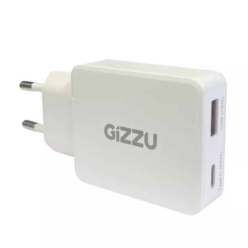Gizzu Cargador de pared GaN 65W de 2 puertos