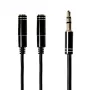 Gizzu Cable divisor de audio de 3 polos - negro