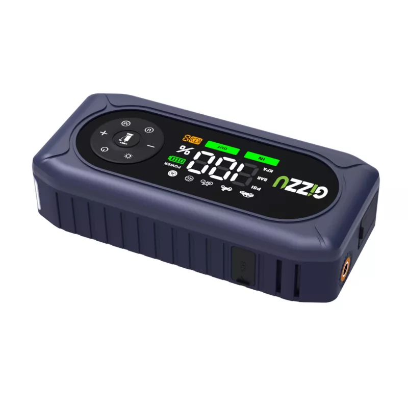 Gizzu Arrancador de emergencia y compresor de aire 4-in-1