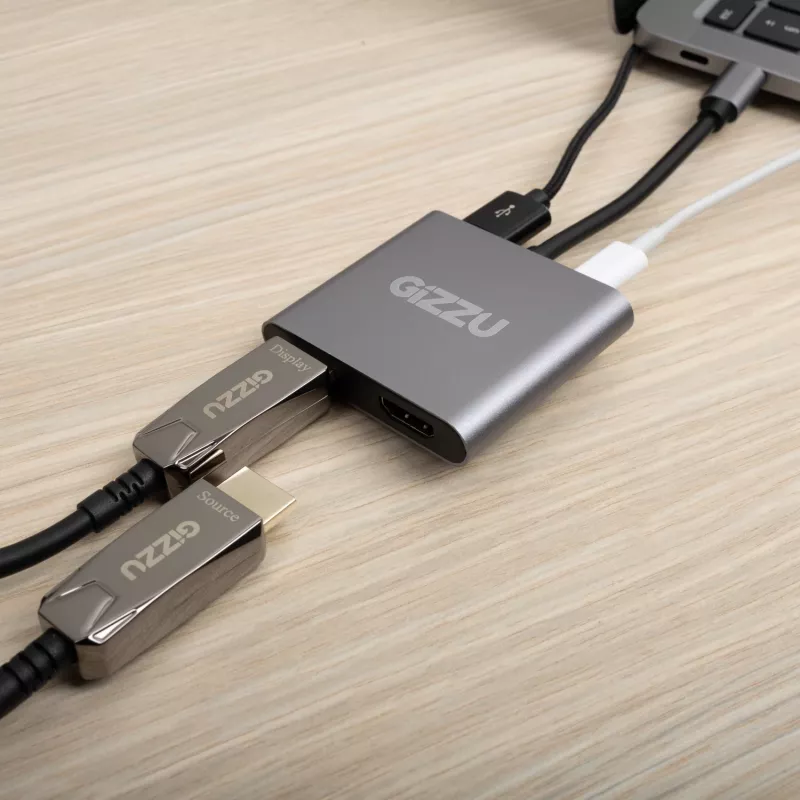 Gizzu Hub 4-in-1 de Type-C a doble HDMI