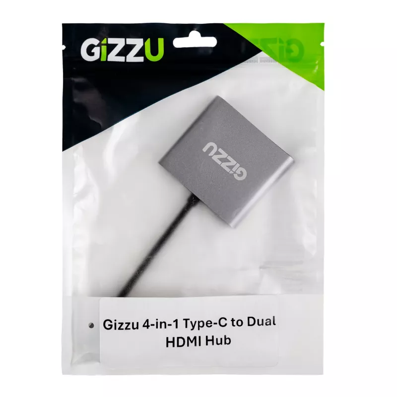 Gizzu Hub 4-in-1 de Type-C a doble HDMI
