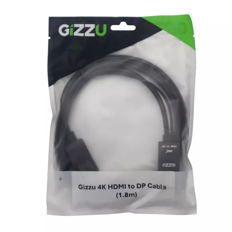 Gizzu Cable convertidor activo HDMI a DisplayPort 4K 1,8 m negro