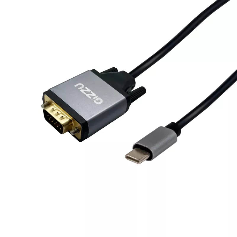 Gizzu Cable adaptador USB-C a VGA Full HD 1,8 m negro