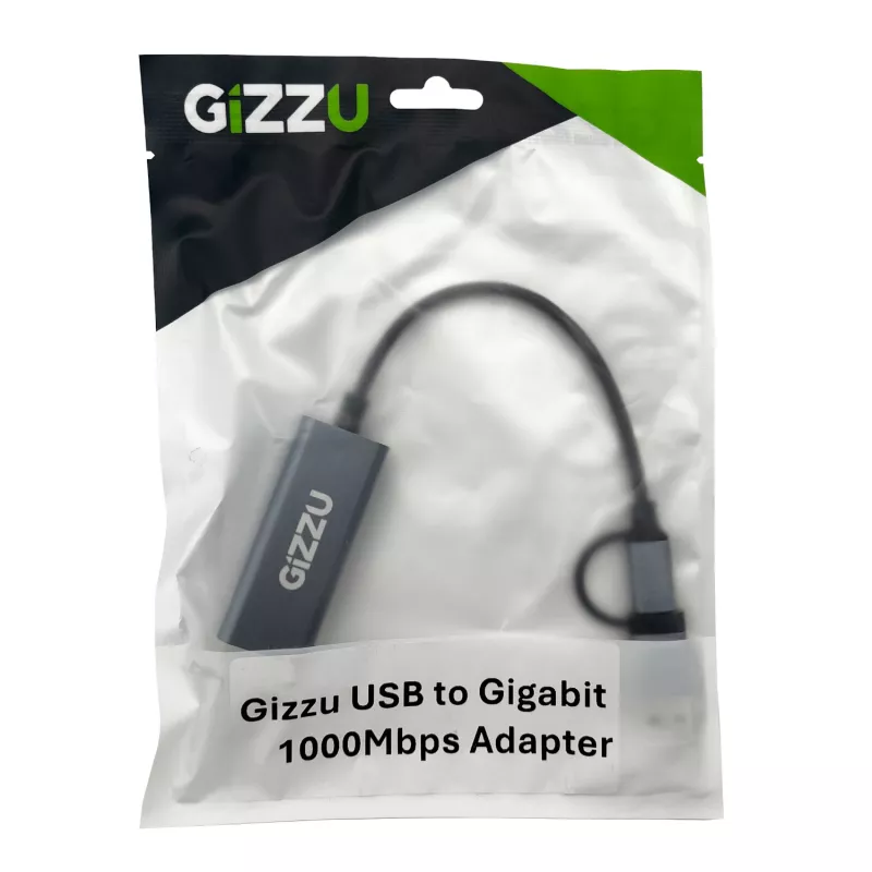 Gizzu Adaptador Type-C/A a Gigabit de Alta Velocidad Poli