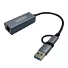Gizzu Adaptador Type-C/A a Gigabit de Alta Velocidad Poli