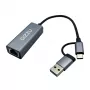Gizzu Adaptador Type-C/A a Gigabit de Alta Velocidad Poli