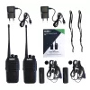 Gizzu Patrol Walkie Talkie Set PMR446 Radio bidireccional de 8 canales con VOX, Scan, Linterna – Negro/Naranja (pack de 2)