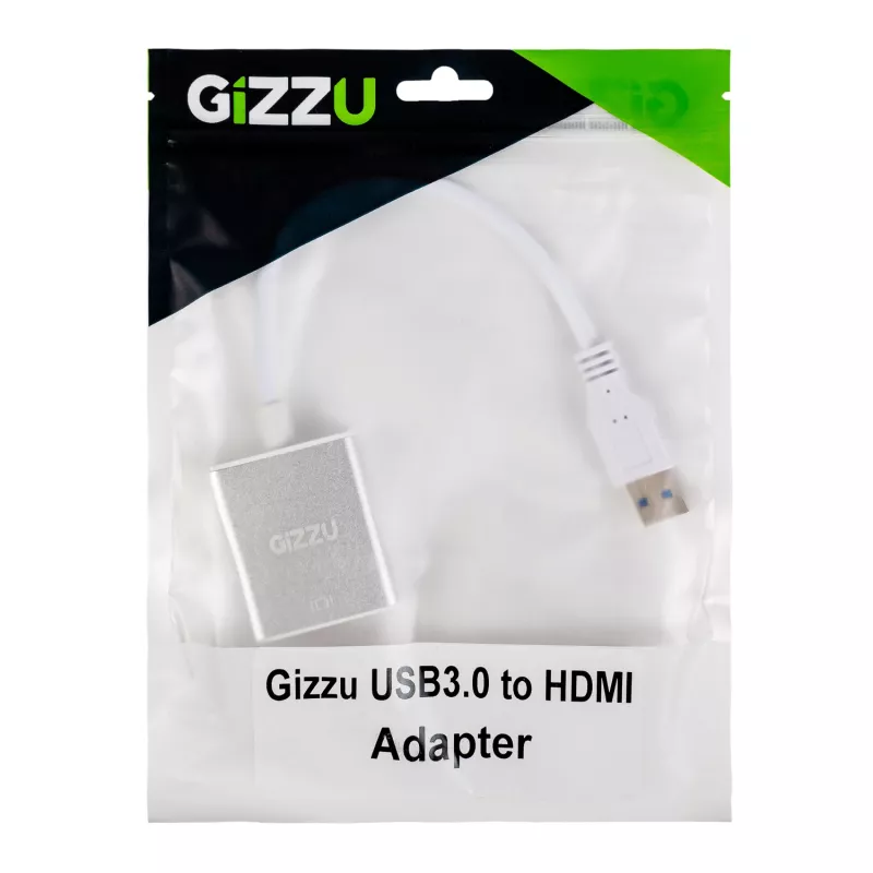 Gizzu Adaptador USB 3.0 a HDMI - salida de vídeo Full HD 1080p, negro