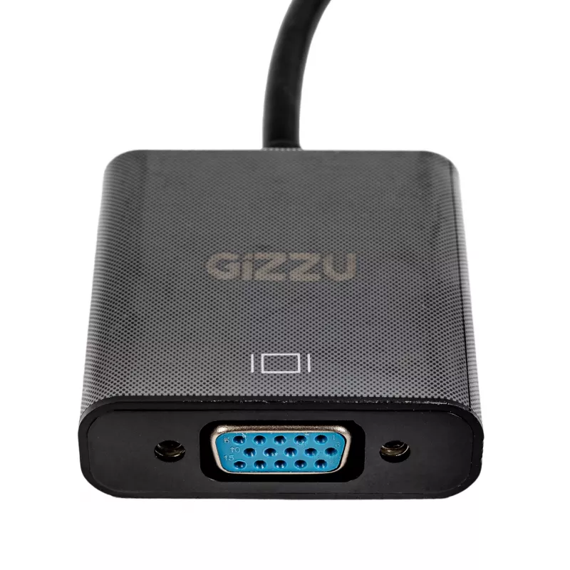 Adaptador Gizzu USB 3.0 a VGA – Convertidor de vídeo externo Full HD 1080p, USB-A macho a VGA hembra, alimentado por bus, negro