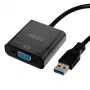 Adaptador Gizzu USB 3.0 a VGA – Convertidor de vídeo externo Full HD 1080p, USB-A macho a VGA hembra, alimentado por bus, negro