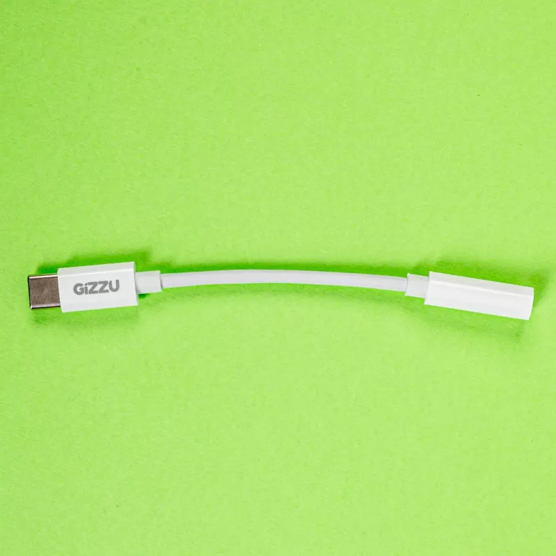Gizzu adaptador de audio USB Type-C a AUX de 3,5 mm - blanco