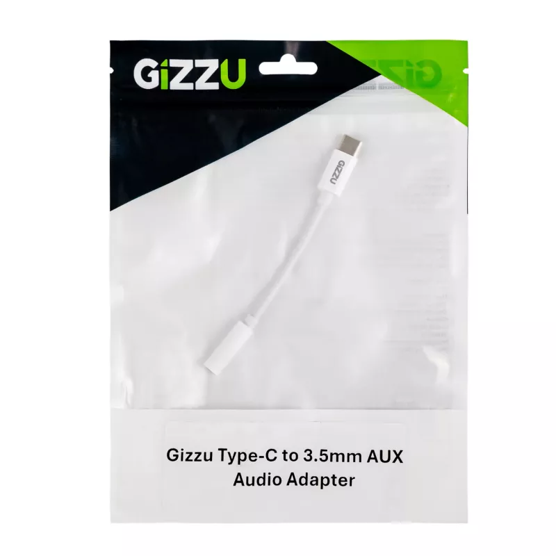 Gizzu adaptador de audio USB Type-C a AUX de 3,5 mm - blanco